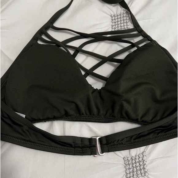 Mossimo Dark Olive Green Criss Cross Bikini Top - Picture 3 of 4